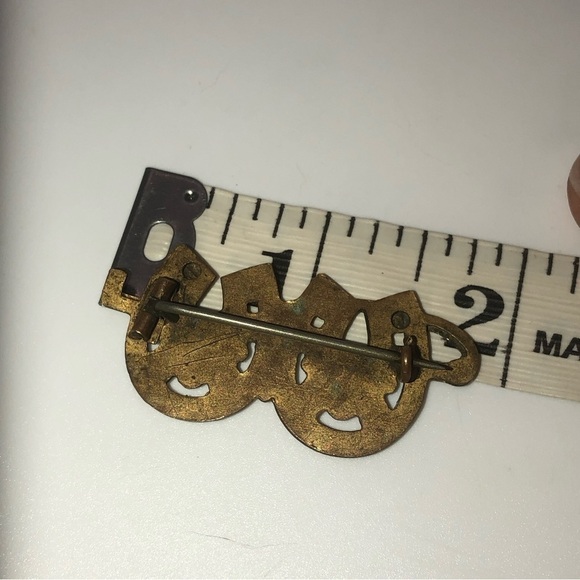 Vtg Brass Horseshoes Good Luck Lucky Brooch 1.9” - Picture 3 of 3